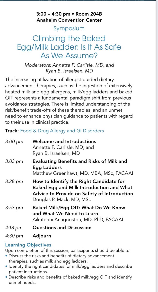 A packed room and highly enthusiastic audience with very insightful questions for the session on baked milk and egg intro/ladders/OIT #ACAAI23
