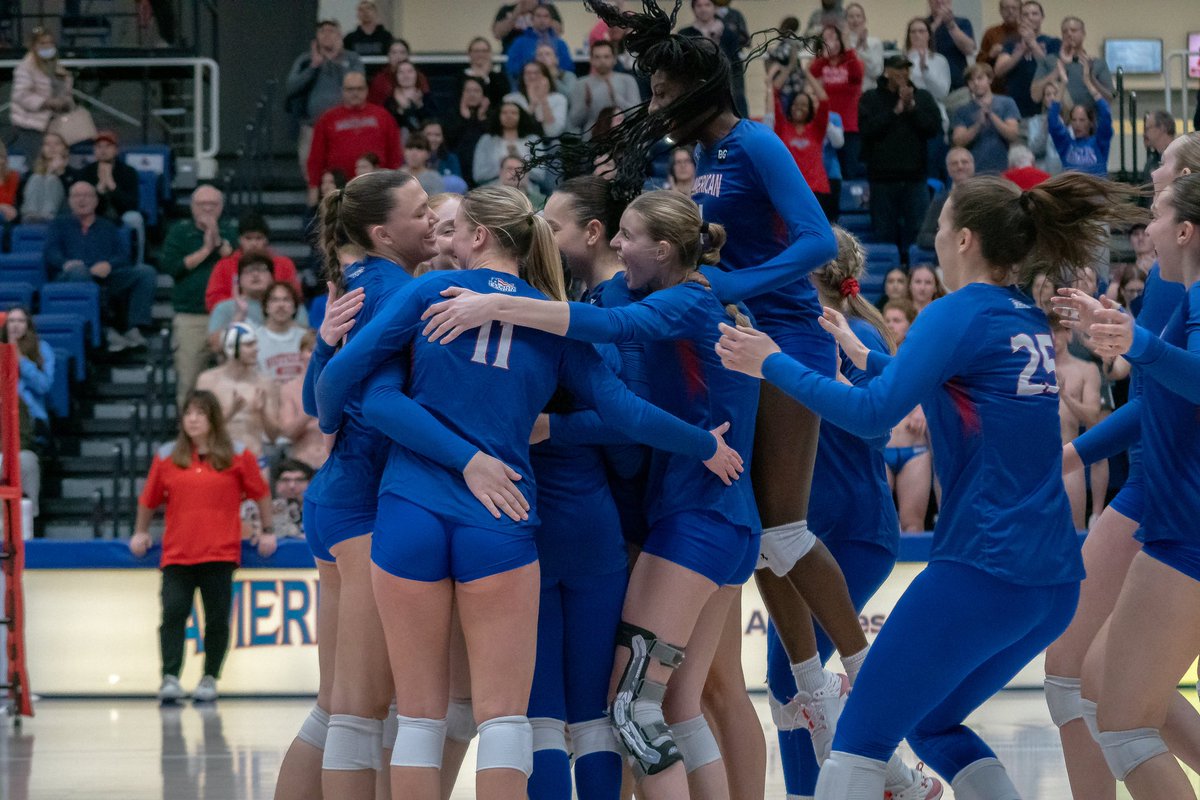 AUeagles's tweet photo. Scenes from a Senior Day sweep for @AU_Volleyball to lock up the No. 3 seed in the Patriot League!

The Eagles took down Bucknell in straight sets to finish third in the Patriot League and will host a PL quarterfinal on Tuesday night at 7 pm against Loyola Maryland. https://t.co/fu2PYAuoYF