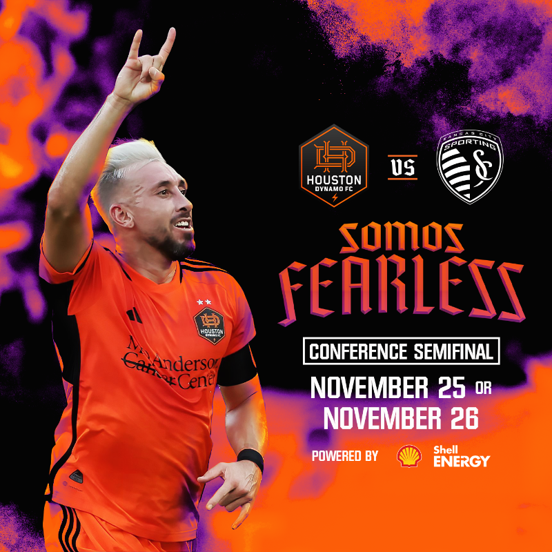 HoustonDynamo's tweet photo. We're hosting Western Conference Semifinals! It's a party in H-Town and you don't want to miss it 🤘

#SomosFearless
