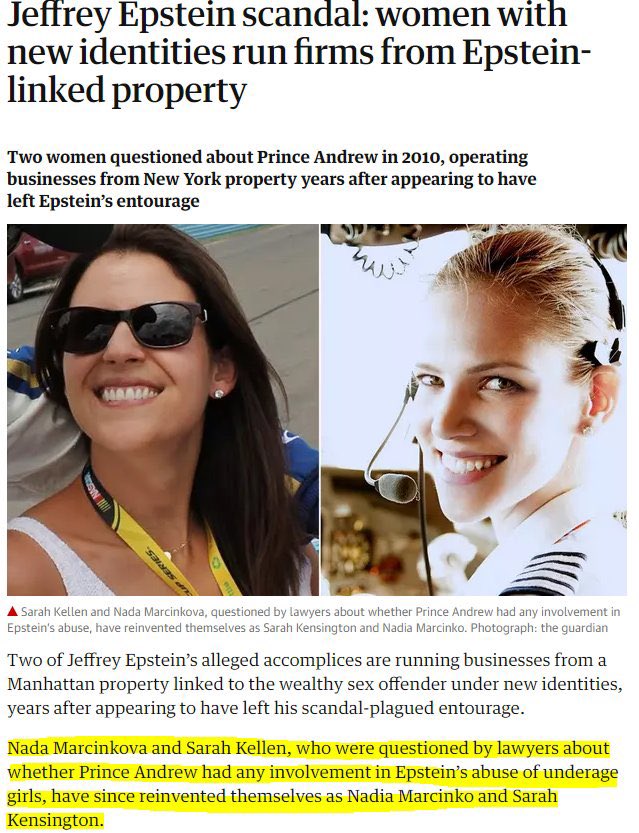 Owing to a '08 non-prosecution agreement orchestrated by US Atty SDFL Alex Acosta, pilot Nadia Marcinko (Global girl) can never be indicted for her complicity in Epstein &amp; Maxwell's crimes.