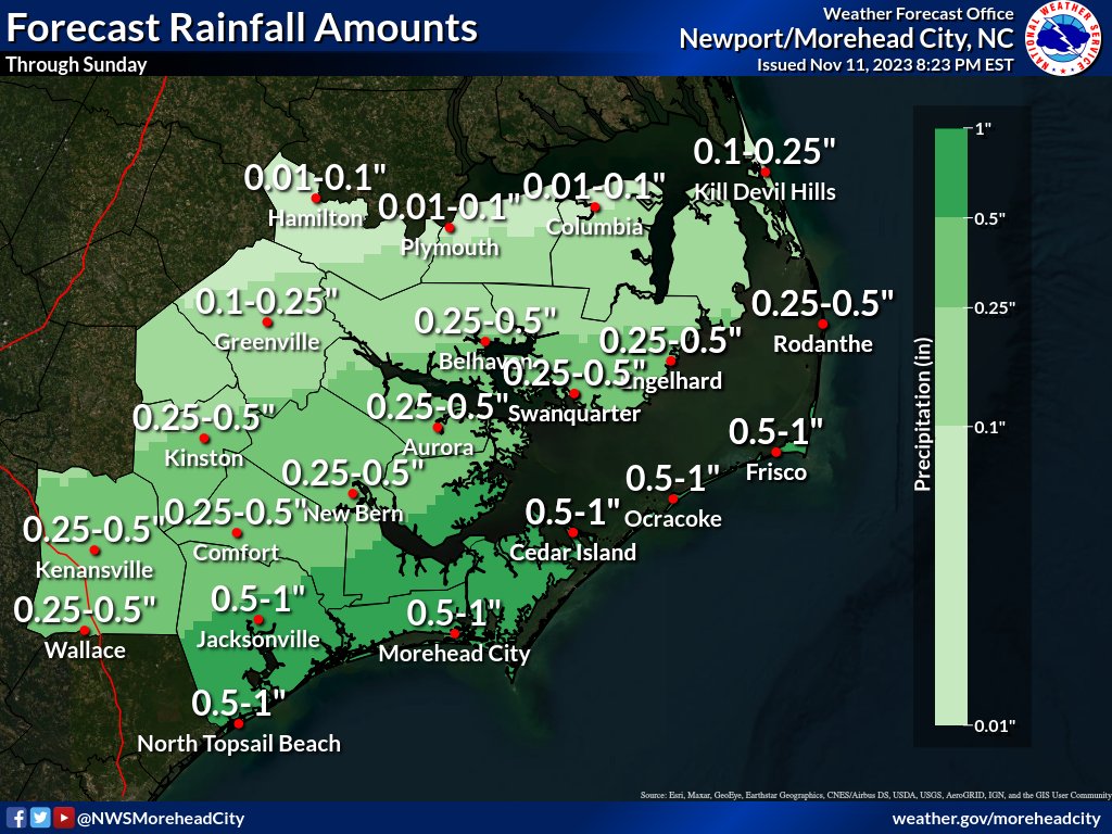 Welcomed rainfall on tap for most of the area tomorrow as a wave passes off the coast. The greatest coverage of rainfall is expected between sunrise and sunset, along and east of US Hwy 17. 

Mainly dry conditions return Monday and prevail through much of the coming week.