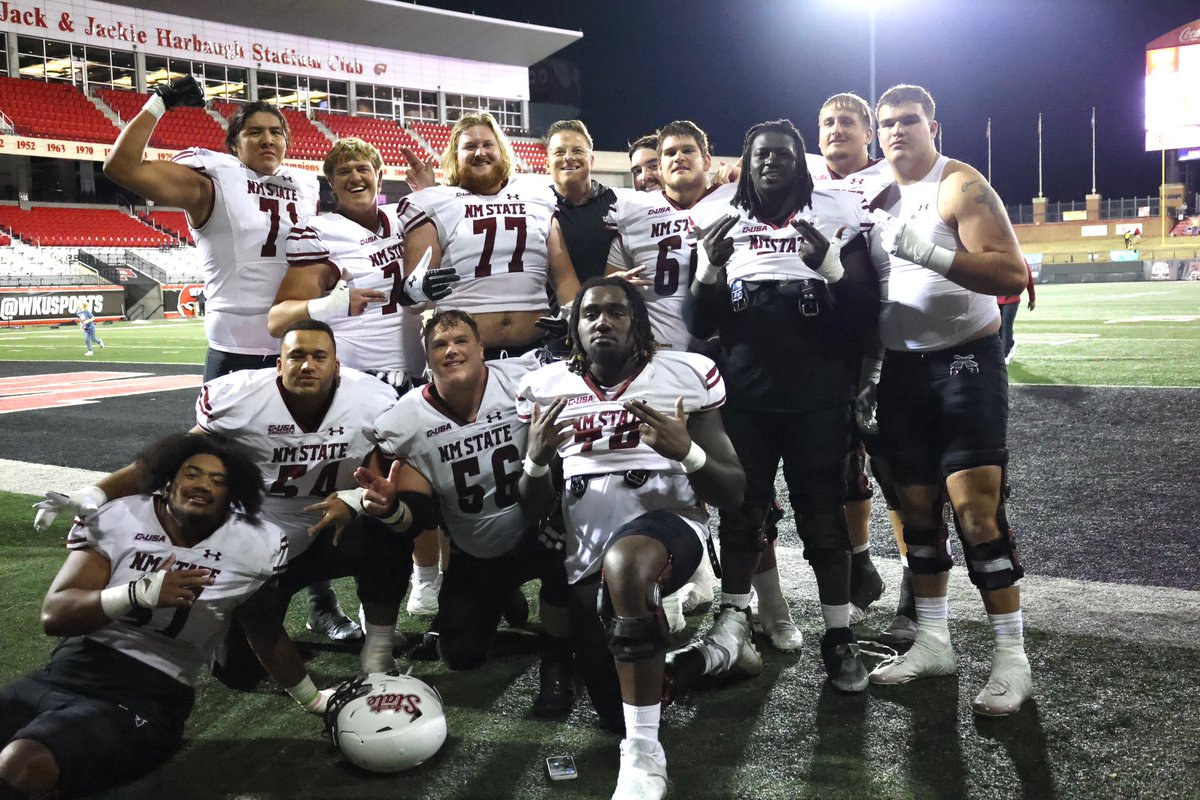 These dudes continue to answer and tonight they put it on the line when it counted most! Could not be more proud.

#ABlock #AggieUP #CUSAChampionshipBound
<a href="/NMStateFootball/">New Mexico State Football</a>