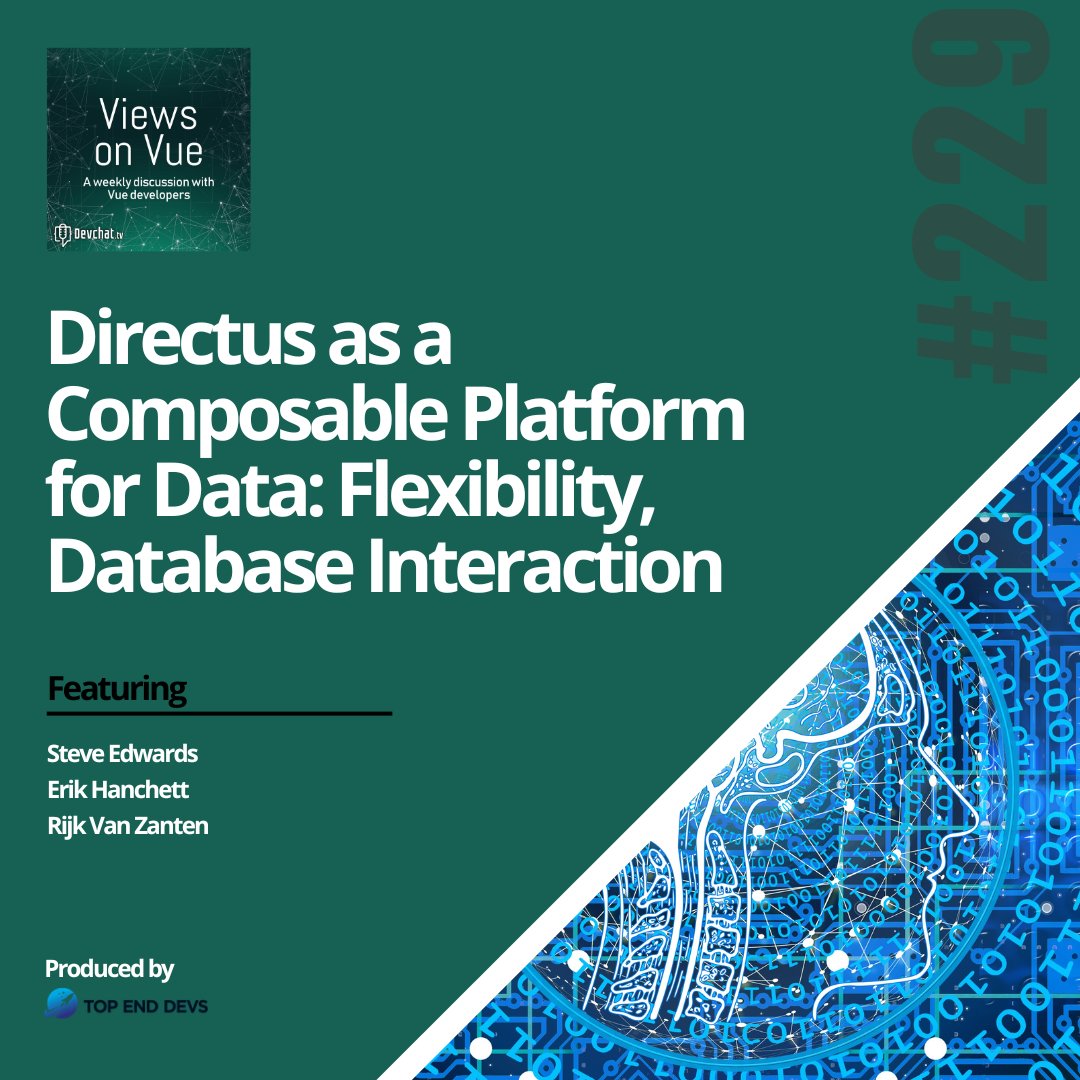 viewsonvue's tweet image. Check out this week's episode of #ViewsonVue
#Vue: Directus as a Composable Platform for Data: Flexibility, Database Interaction
rfr.bz/t7fj13n