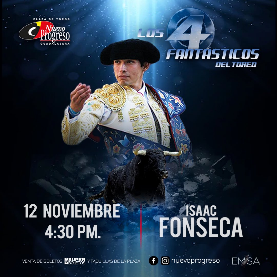 Isaac Fonseca vuelve a Guadalajara 🇲🇽 este domingo 12 de noviembre  en el cartel que todos quieren ver 🙌🏼🤩

🚨¡COMPRA YA TUS BOLETOS!🚨🎟️🙌🏼

🎟️ Adquiere tus boletos en taquillas de la plaza y/o a través de la página web de SuperBoletos🤩

#DomingosDeFiesta