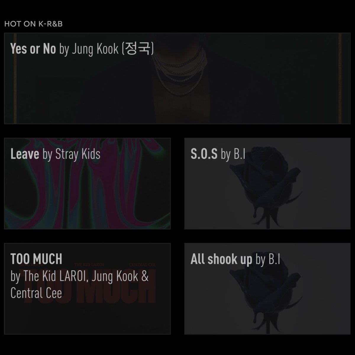 #GeniusCharts | B.I (<a href="/BI_131official/">B.I Official</a>) lands two new songs from #LOVEORLOVEDPT2 on the K-R&amp;B chart in Genius Korea! 

“S.O.S” and “All Shook Up” ft. Agnez Mo (<a href="/agnezmo/">AGNEZ MO</a>) debuts at #3 and #5 respectively! 

genius.com/albums/Bi/Love…