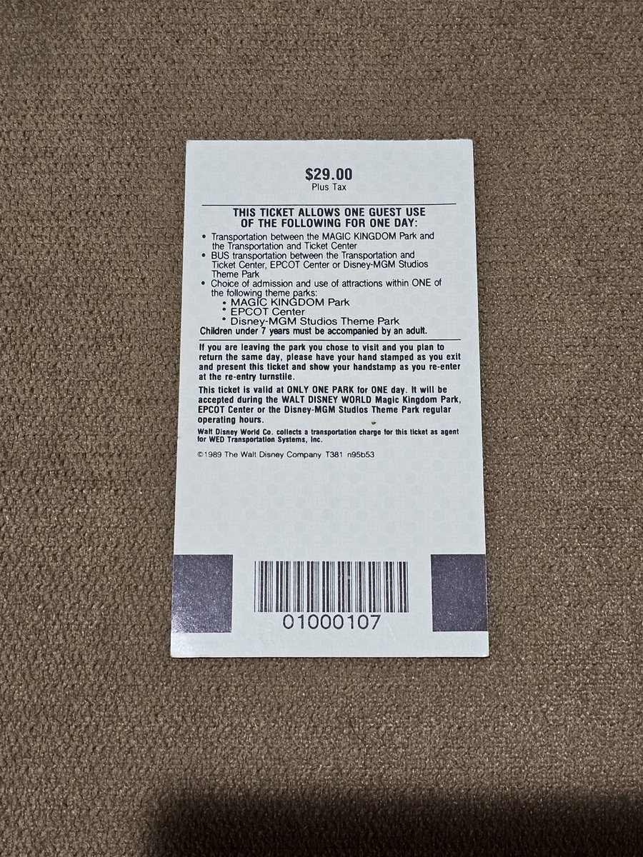 Someone help me adjust for inflation. 
<a href="/WaltDisneyWorld/">Walt Disney World</a> 1989 $29 bucks.
<a href="/DisneyParks/">Disney Parks</a> <a href="/RobertIger/">Robert Iger</a>
