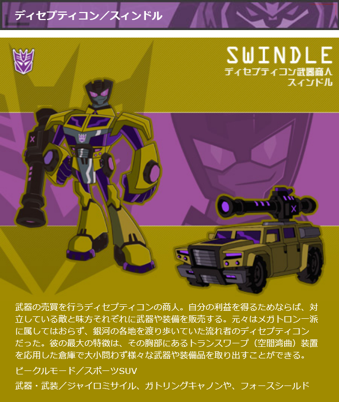 トランスフォーマーアニメイテッド　スィンドル