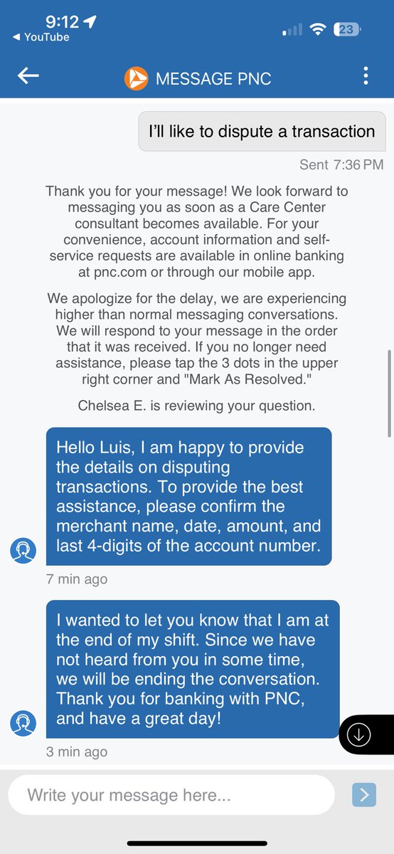 SecretlyBeastly's tweet photo. @PNCBank_Help It’s so funny how @PNCBank @PNCBank_Help takes 2 hours to respond but can’t wait 4 mins for a respond. I’m changing banks immediately. https://t.co/PpbUYQzHaK