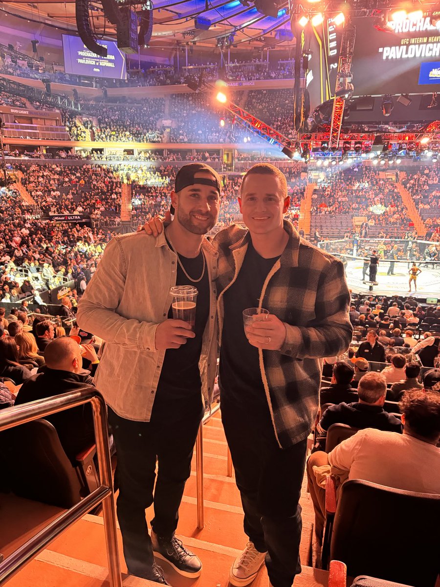 Me and my boy chappy made a pact back in august that if we both won the gold glove we would go to #UFC295 with our wives to celebrate!! Here we are!! Lehhhhgo!!!