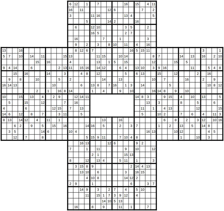 robakun2011's tweet photo. #数独 #sudoku #ナンプレ #numberplace
奴さん問題です(*^^*)
全体の形が折り紙「奴さん」風の重ね合わせ問題です(^o^)/
基本的な解き方で解けます(^_-)❤️
#robakun https://t.co/qrF9EWaelp