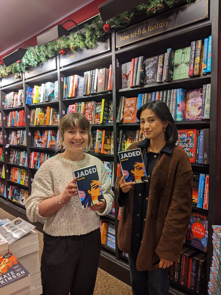 Author Ela Lee visiting with proof copies of her debut, JADED, out 8 Feb 2024. We are very excited at Deansgate for its release - for fans of Queenie and I May Destroy You, the story of a young lawyer who wakes up after a work social with no memory of the night before #elalee