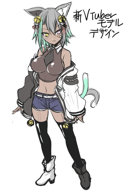 次回作るかもしれないLive2Dモデルのデザイン
作ったエルフお姉さんも大体の調整が出来た 