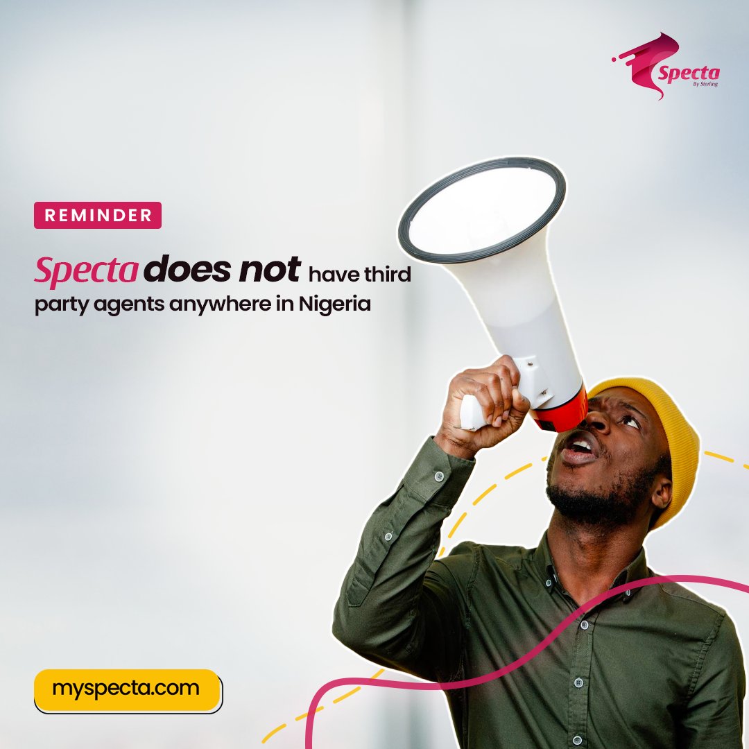 MySpecta's tweet photo. #Reminder 

Don't fall victim to scammers 

Specta does not have third party agents! 

#MySpecta #Loansin5minutes https://t.co/CfDIjF1gNW