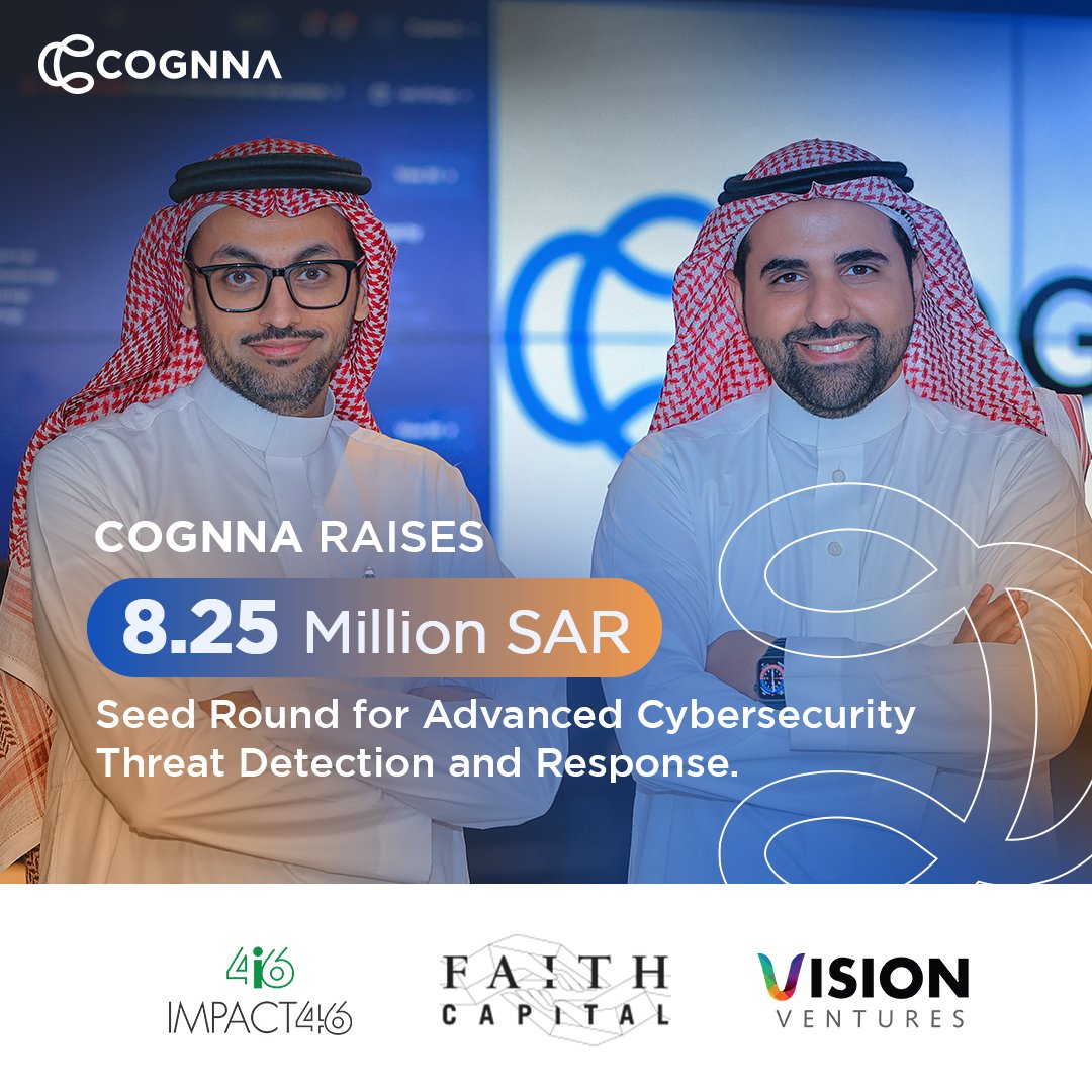 cognna's tweet image. @cognna  raised 8.25M SAR in a seed round for its advanced AI detection &amp;amp; response solutions!
Thanks to @Impact_46  , @VisionVCco ,@FaithCapitalVC and our esteemed angel investors.

For more details: cognna.com/en/events/inve…