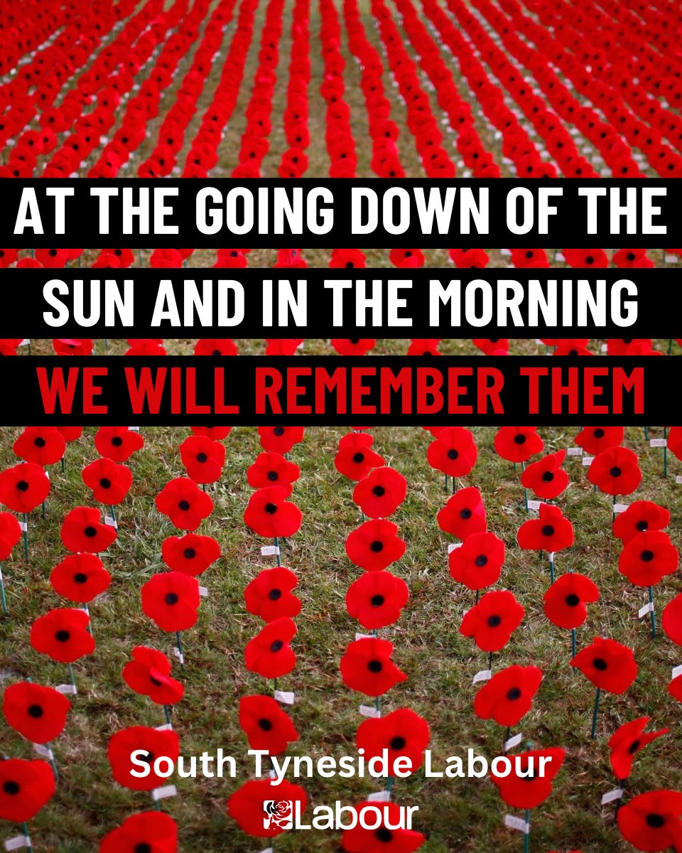 STynesideLabour's tweet photo. Today we will stop, gather and reflect at Remembrance Services across South Tyneside. 

We remember all of those who have given their lives in conflicts around the world. https://t.co/3IkW15kPpS