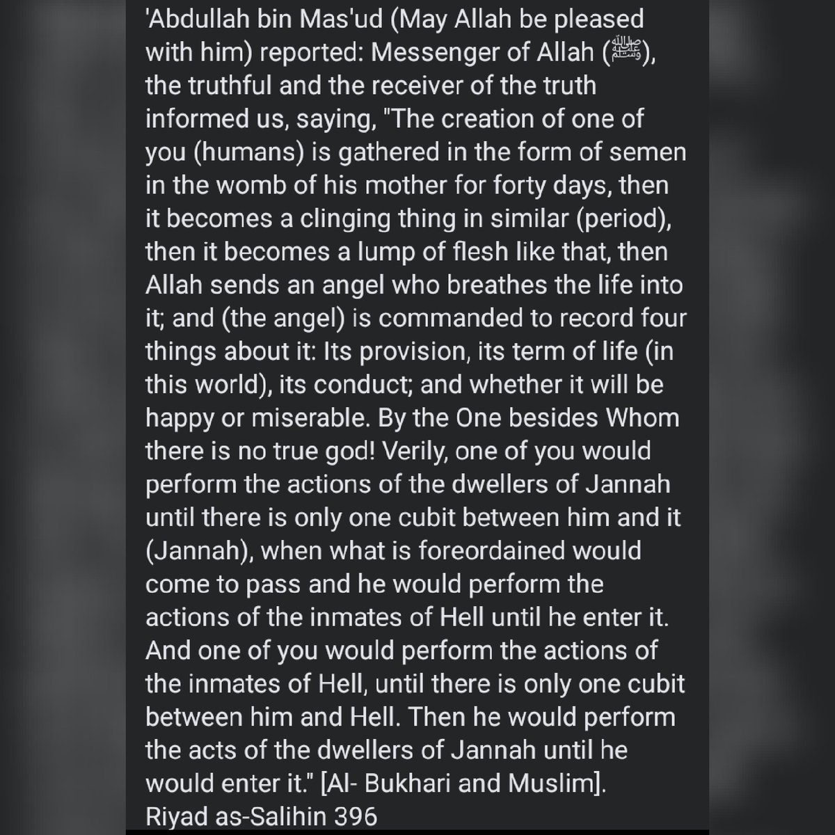 Hadith of the day.