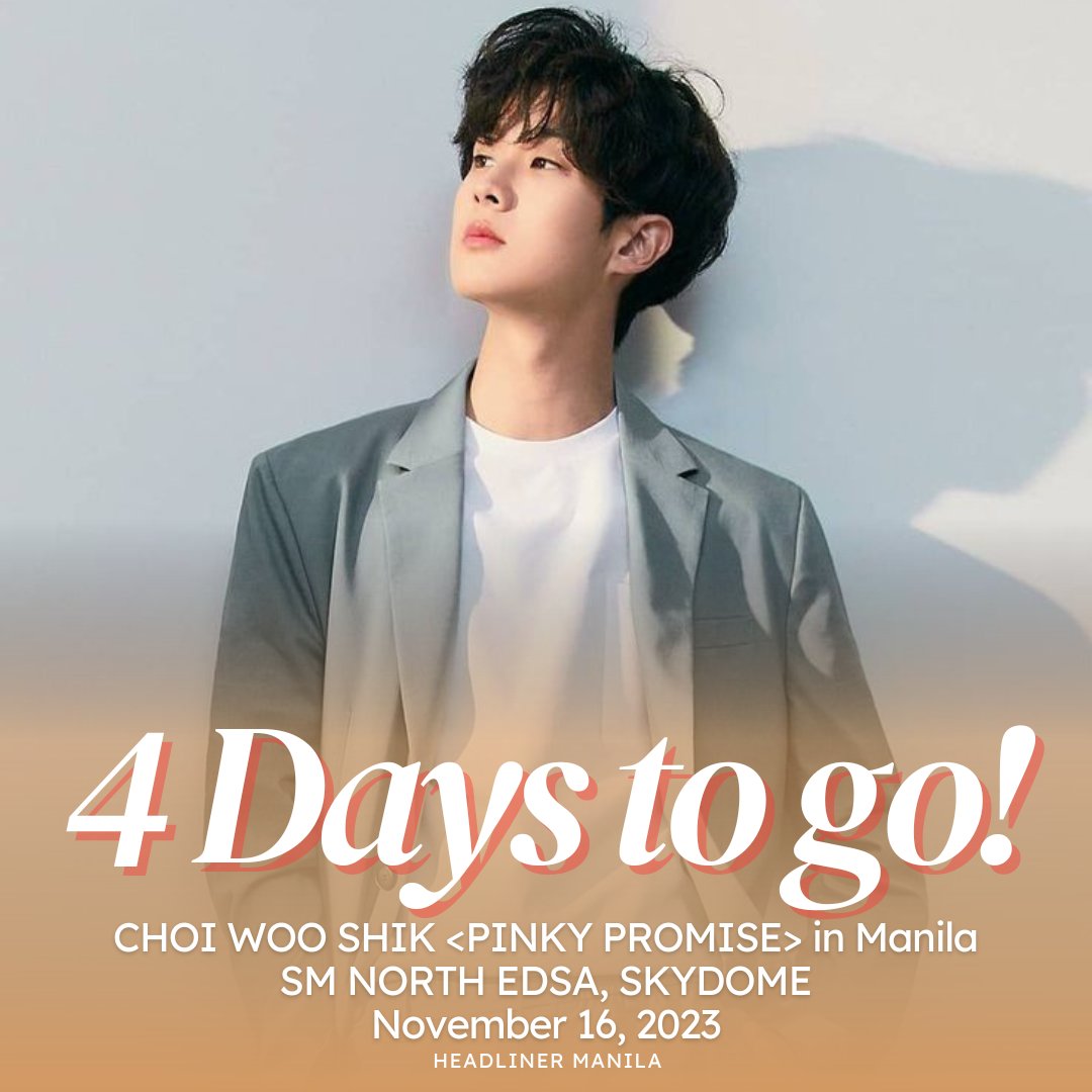 headlinermnl's tweet photo. 4 days to go till we see Choi Wooshik in Manila.😍 Fun fact, Choi Wooshik's first lead role landed him his first award at the 19th Busan International Film Festival. Are you excited to meet this talented actor?

Presented by: Grand Larain Productions 
#ChoiWooShikInManila https://t.co/QuOHhRaDqC