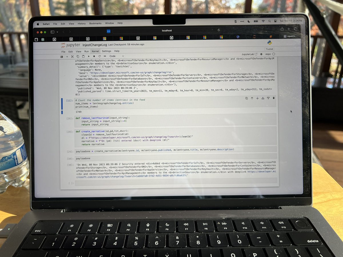 fabianwilliams's tweet image. Classic #HowItStarted day… and besides some bumps in the road with some Auth issues &amp;amp; JSON formatting issues the sample @waldekm created for #Python (scripts) was easy to refactor to #JupyterNotebooks and interactive. Gonna turn this in a sample after the @ESPC_Community session