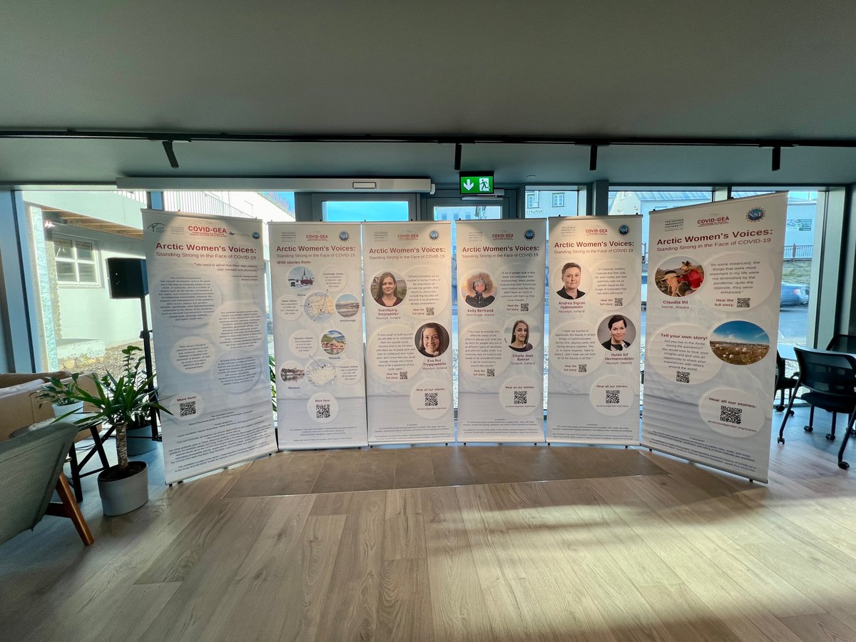 arcticgender's tweet photo. Our international tour continues in Iceland! 

We were delighted to present our Audio-Visual Exhibition “Arctic Women’s Voices: Standing Strong in the Face of COVID-19” in Akureyri and Húsavík in October. 
More here: https://t.co/xpD2QiZJ1V
Many thanks to hosts and co-organizers! https://t.co/hEyF31wkVp