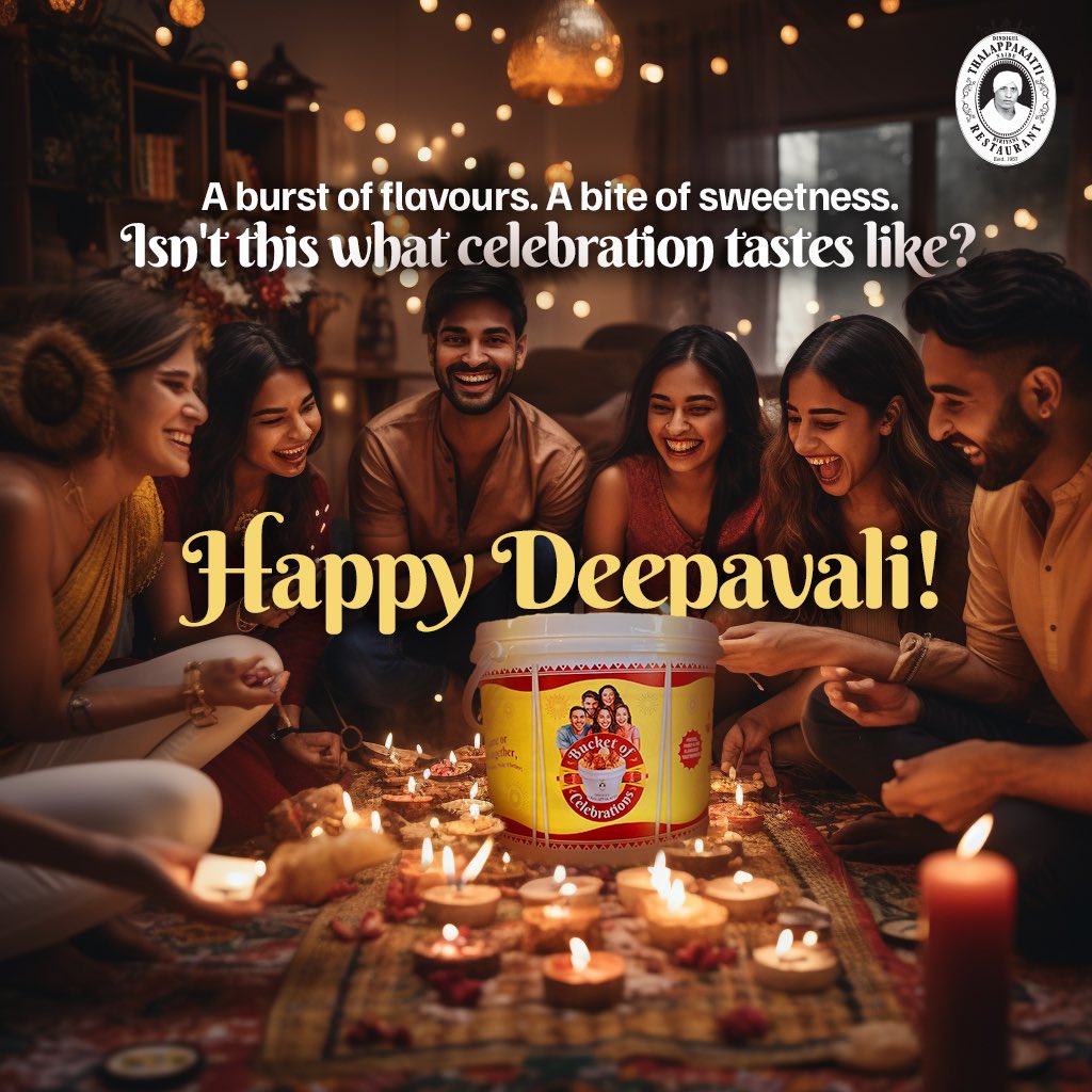 Celebrate the festival of lights with a feast! Our Bucket of Celebrations is the perfect choice. We hope you all had a wonderful Diwali ❤️ #DindigulThalappakatti #BucketOfCelebration #Diwali #HappyDiwali #Diwali2023 #HappyDiwali2023