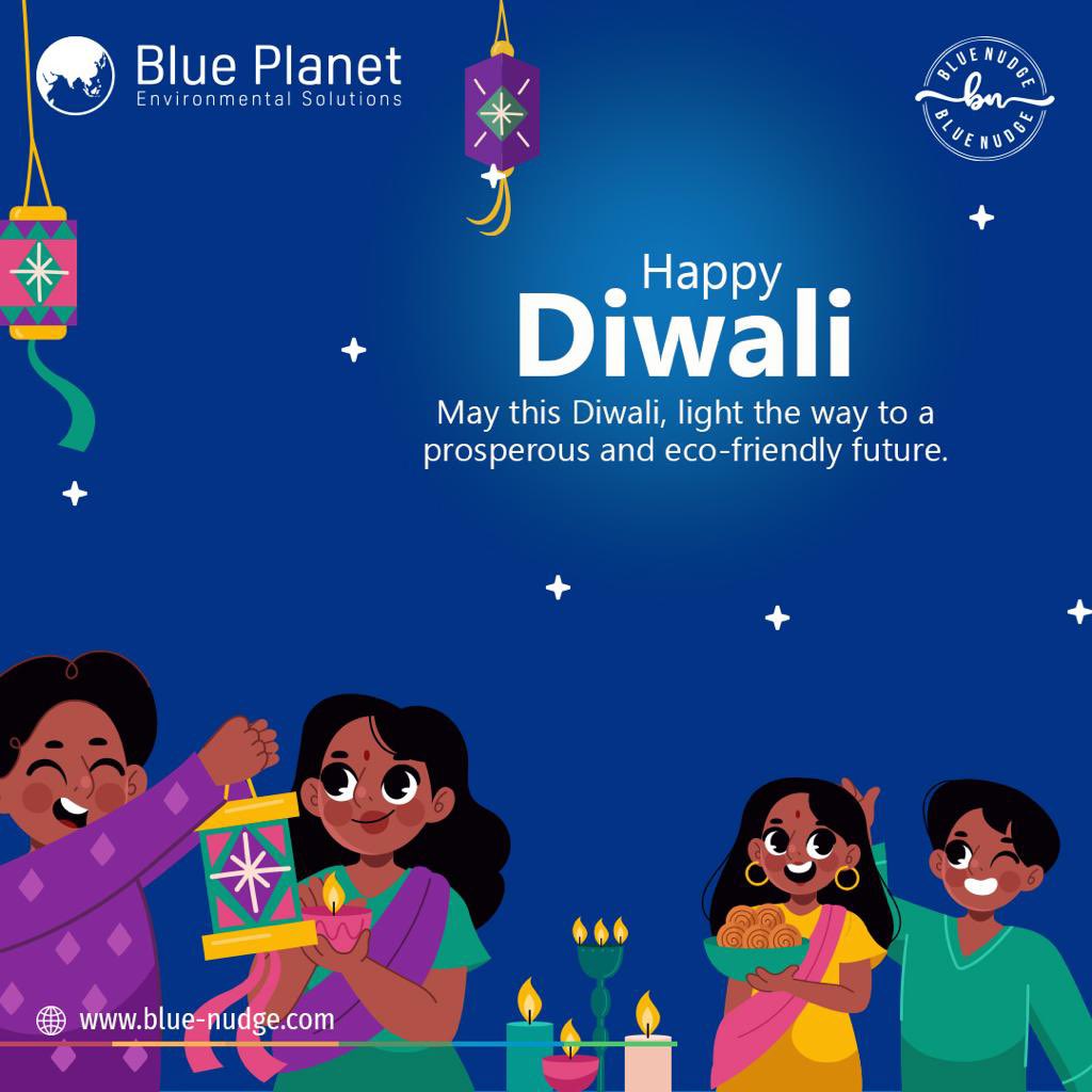 Wishing you a #HappyDiwali! May this festival light the way to a prosperous and eco-friendly future.

#BluePlanet #BlueNudge #Diwali2023 #Diwali2023 #Sustainability #GreenDiwali #EcoFriendlyDiwali #SustainableCelebration