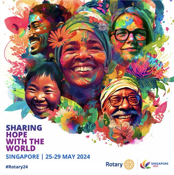 Sharing Hope With the 🌍 , that's what @Rotary is all about 🕊🌐 Mark your calendars for the 2024 Rotary International Convention in Singapore. #Rotary24 #RCKNImpacts Register at: on.rotary.org/455OHvs
