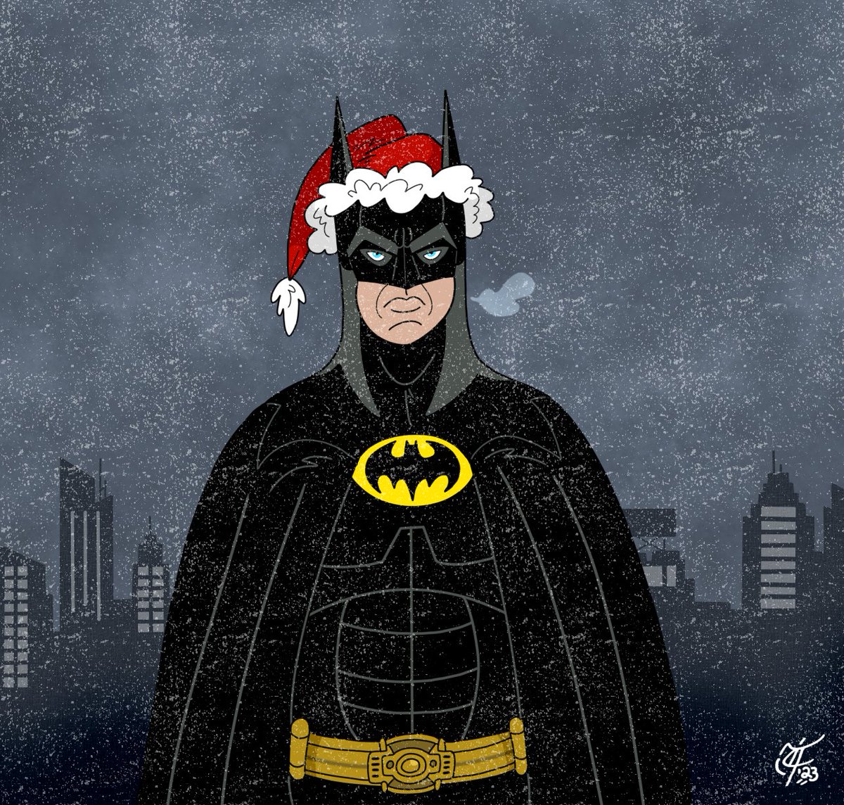 'Batman Returns' is a Christmas movie ('nuff said) 🎄❄️🎥🦇🦸😏 #HappyDrawlidays2023 #BatmanReturns #DCComics #MichaelKeaton #TimBurton #caricature #christmasmovies #90smovies #fanart #keatongivesbeatings