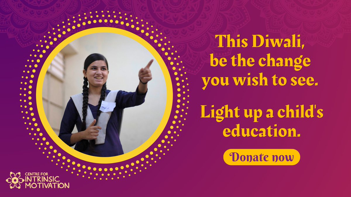 Help us create classrooms that brim with possibility. This Diwali, we need your help to light up education.

In 10 years, we have reached over 4.8 lakh teachers, 88,000 schools and 9 million children but our work is far from done.

Support our work here: …for-intrinsic-motivation.danamojo.org/dm/lightingupe…
