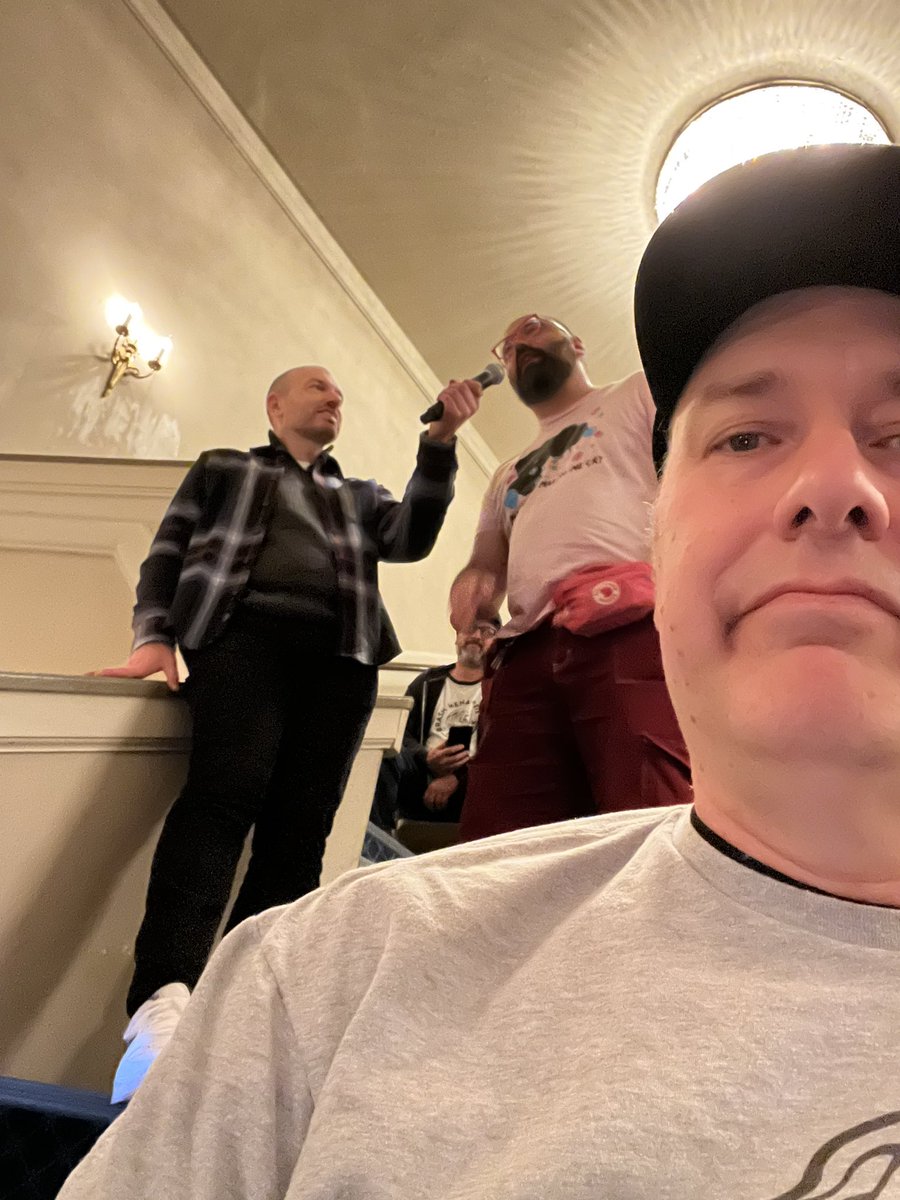 jojosfire's tweet photo. @paulscheer I snapped an incognito photo tonight of you with THE Ben Cannon! @HDTGM @MsJuneDiane https://t.co/K3qlEkwgid