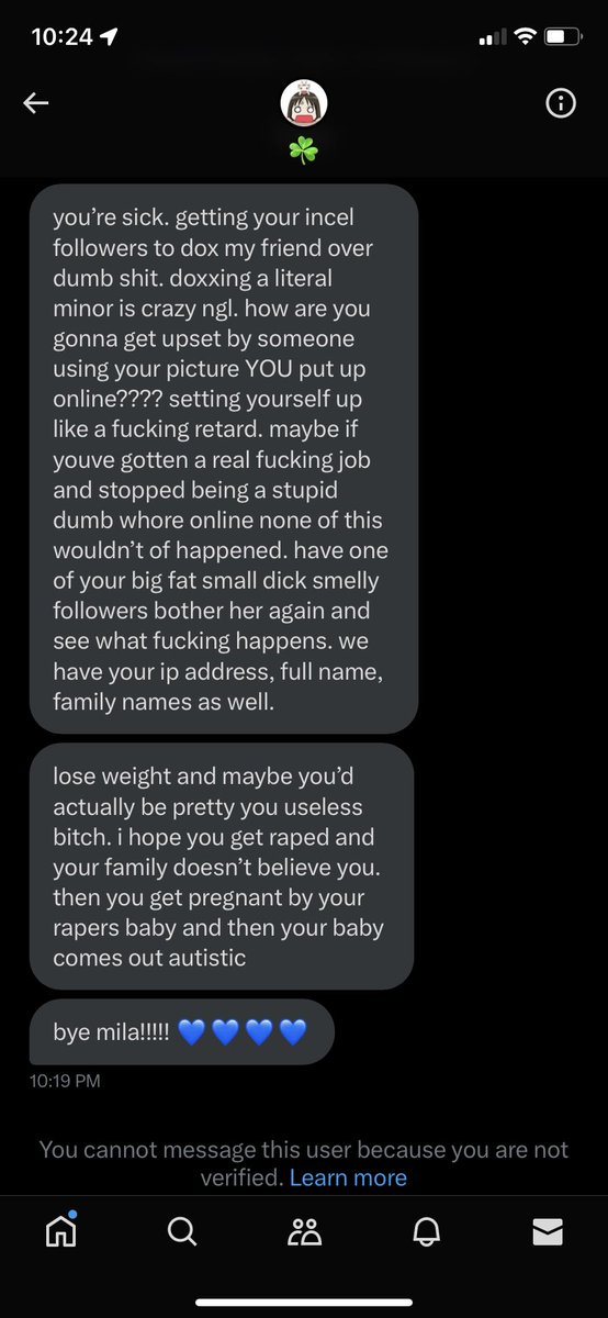 I don’t condone doxxing yikes! and Idk who threatened to dox them but can we talk about the fact that <a href="/cust4rdz/">⁉️</a> was a MINOR!!!!! and they sold esex calls!!! on top of catfishing and selling nudes of other people
I have no doubt this was them messaging me, disgusting behavior