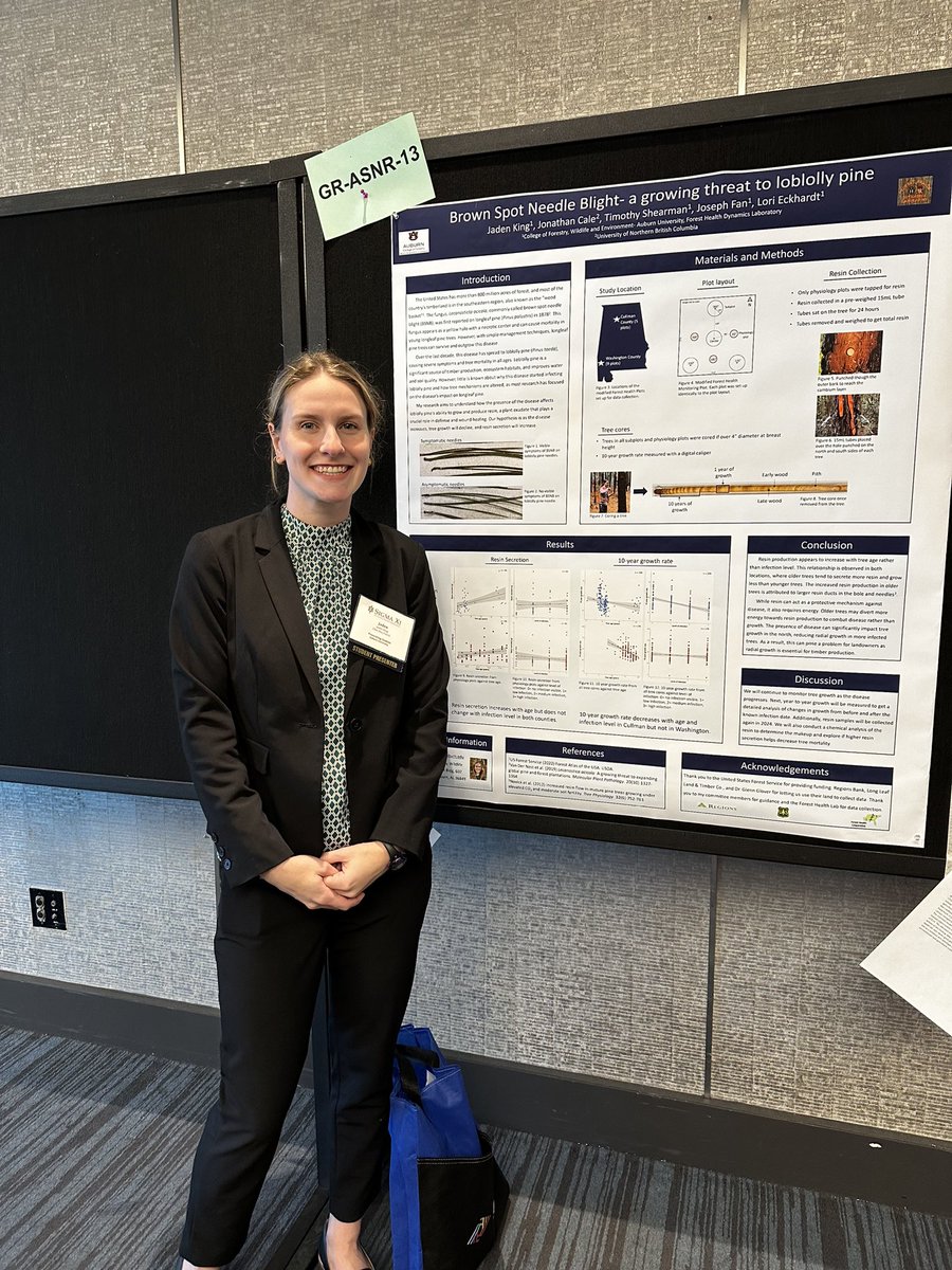 ForestHealth_AU's tweet photo. One of our lab members presented her poster at the IFoRE conference in Long Beach, CA. While there, she won her division, congratulations Jaden! https://t.co/TGDFSpV4Zu