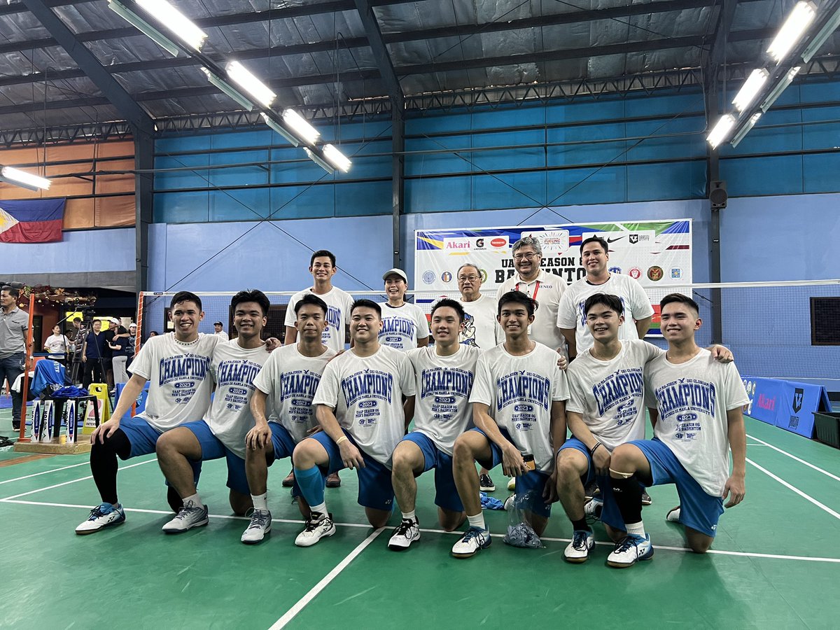 Luis_TheGUIDON's tweet image. THE KINGS OF UAAP BADMINTON 🏆
The @AteneoBadminton Men's Team's redemption tour is finally complete, as the Blue Eagles avenged their previous year's finals loss against the Bulldogs in a back-breaking five-game thriller, 3-2.
@TheGUIDONSports
#UAAPBadminton