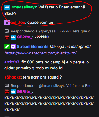 Os cara perguntando pro black se ele vai fazer o enem KKKKKKKKKKKKKKKKKKKKKKKKKKKKKKKK