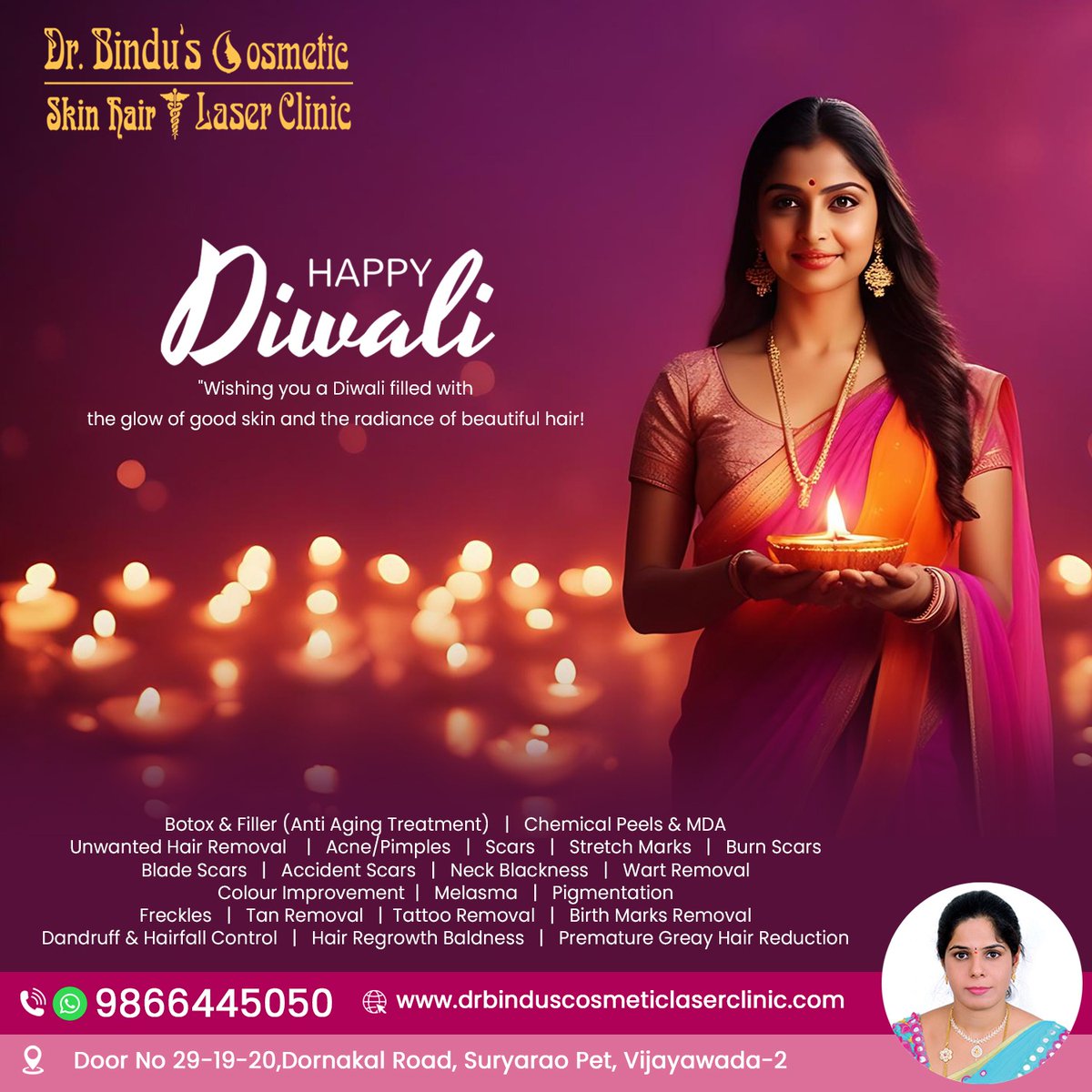 Happy Diwali to all of you!

#binduclinic #laserclinic #binduclinicinvijayawada #binducosmeticlasercliinic #diwali #diwaliwishes #diwalipost #diwali2023 #diwalipost #laserclinic #ageless #antiaging #antiagingskincare #antiagingtreatment #agingtreatment #skincareconsultants