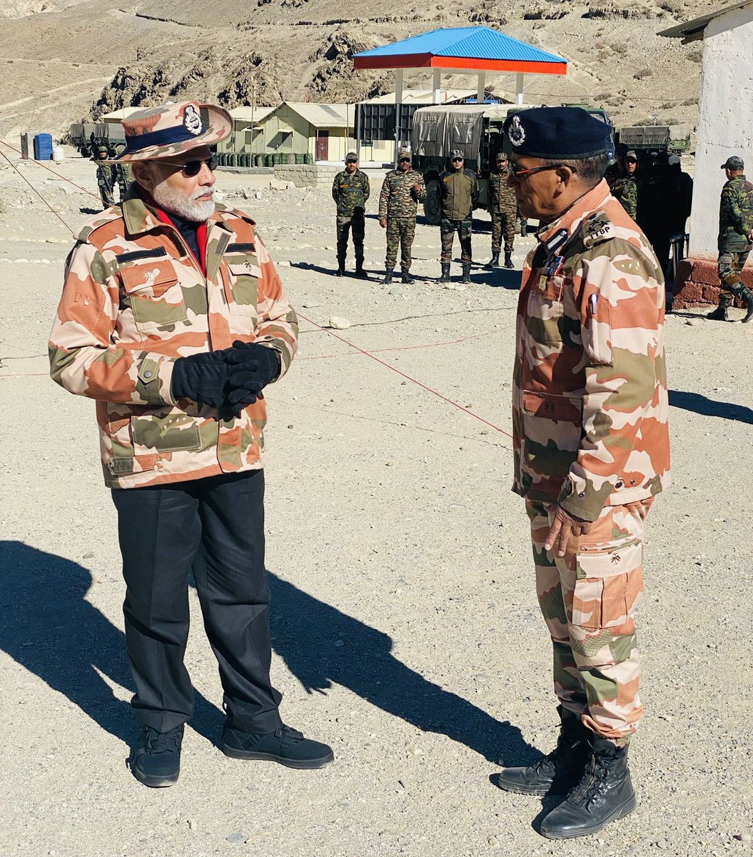 PCMohanMP's tweet photo. 2014: Siachen
2015: Amritsar
2016: Lahaul-Spiti
2017: Gurez
2018: Chamoli
2019: Rajouri
2020: Jaisalmer
2021: Nowshera
2022: Kargil
2023: Lepcha

PM Shri @narendramodi Ji has been commemorating Deepavali with the armed forces annually since 2014.

#HappyDiwali https://t.co/PCFdDeCGdw