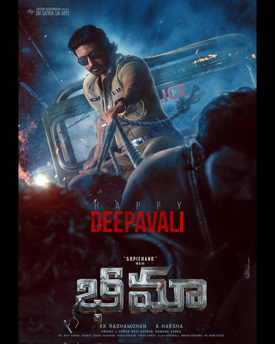 Amidst the chapters of darkness, He arrives as a hope of brightness ⚡️ Team #BHIMAA wishes everyone a vibrant and prosperous Deepavali ❤️‍🔥 #HappyDeepavali 🪔 @YoursGopichand @nimmaaharsha @priya_Bshankar @ImMalvikaSharma @KKRadhamohan @RaviBasrur