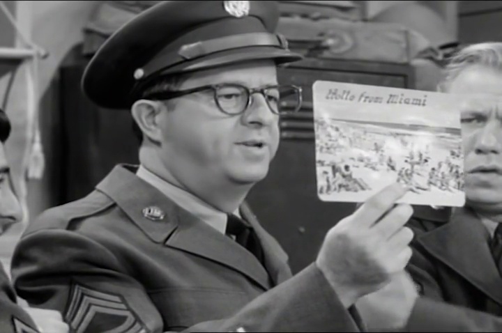 RandCaps's tweet image. .

Sgt. Bilko bets against his own platoon in a singing contest in Miami, but finds a surprise when a new member has an amazing voice! #singingcontest #Miami #SilversSunday  2am.  #nocontext #bilko (From The Phil Silvers Show, Ep: &quot;The Singing Contest,&quot; (Tue, Dec  6, 1955))