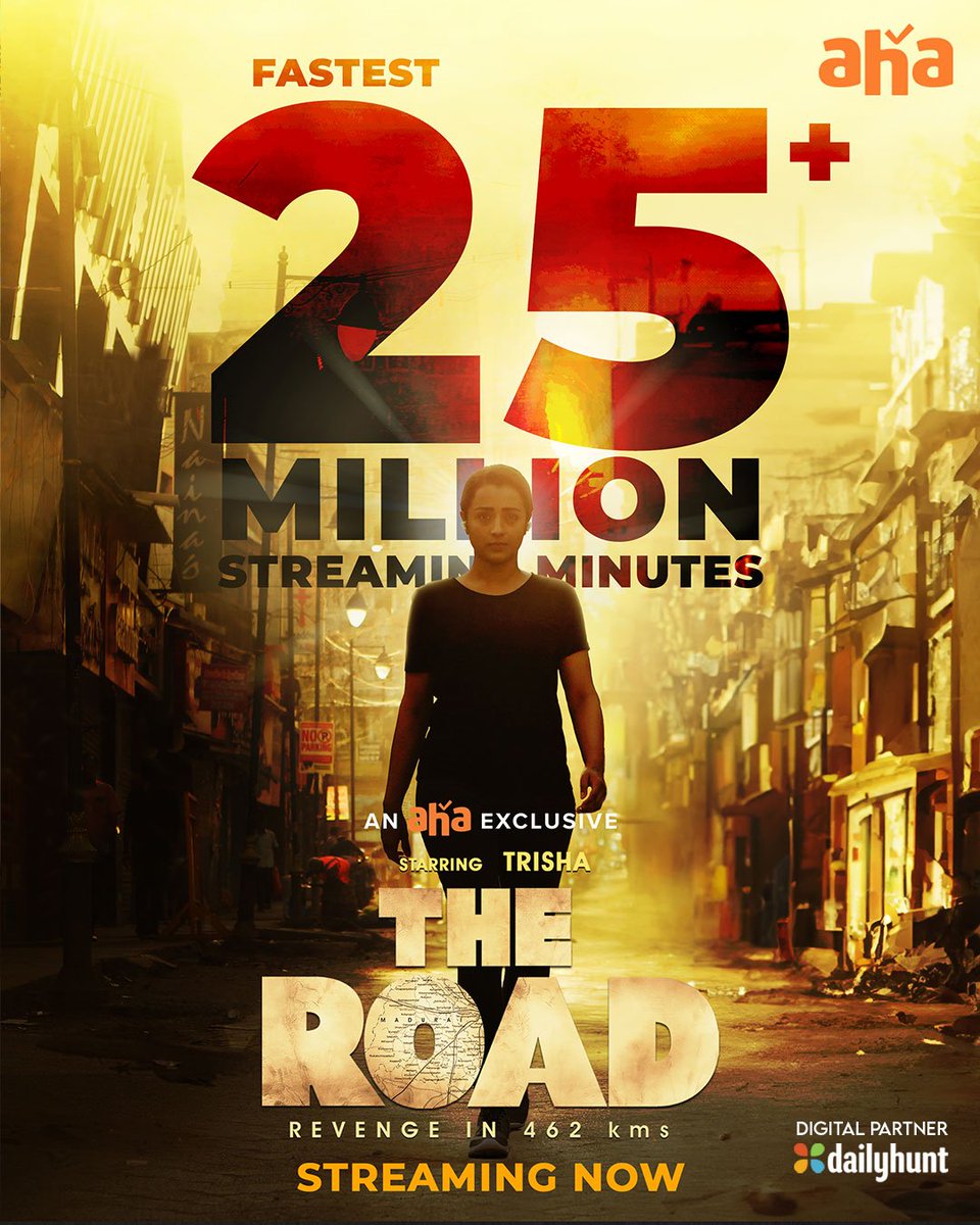 ahatamil's tweet photo. Like the movie, 'The Road'🛣 has swiftly grossed 25 Million+ streams in 24 hours!🔥

Now streaming on aha - Watch it! 🤩

#TheRoad #TheRoadOnaha #TrishaKrishnan 

@trishtrashers @Actorsanthosh @actorshabeer @actorvivekpra @Arunvaseegaran1 @SamCSmusic @tipsmusicsouth @akash_tweetz https://t.co/YONXuVtlLX