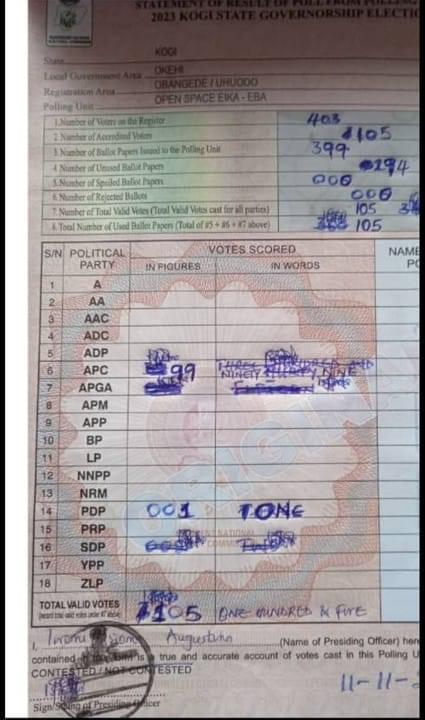 🙈 I never see this kind rigging magic o. In Ogori-Mangogo, almost all the results were already written before @inecnigeria officials came. #CancelKogiCentralVotes