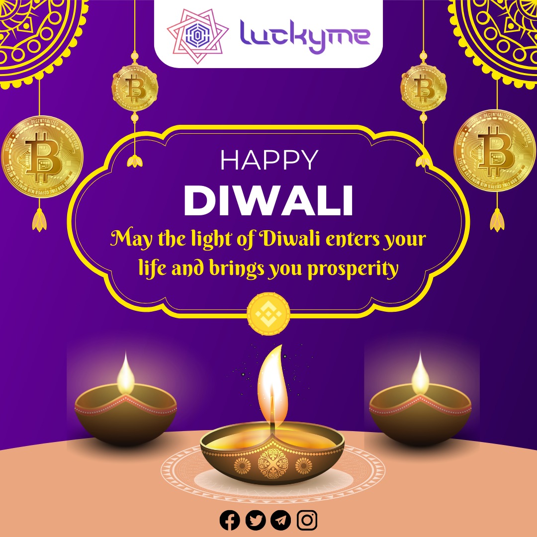 Wishing you endless love , laughter and prosperity on this Diwali
Luckyme dapp - Most Trusted Lottery
#Diwali #DiwaliCelebration #HappyDiwali2023