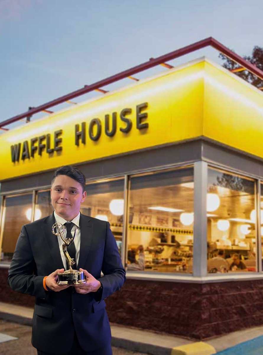 Like father like son!  Winners go to <a href="/wafflehouse/">Waffle House</a> @coachnesbitt #EmmyWinner