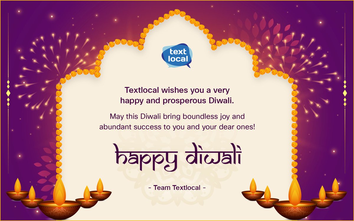 textlocalIN's tweet photo. May this Diwali bring boundless joy and abundant success to you and your dear ones!

Here’s wishing you all a very happy Diwali, from all of us at Textlocal ✨

#HappyDiwali #Textlocal https://t.co/iNbTuMB1C7