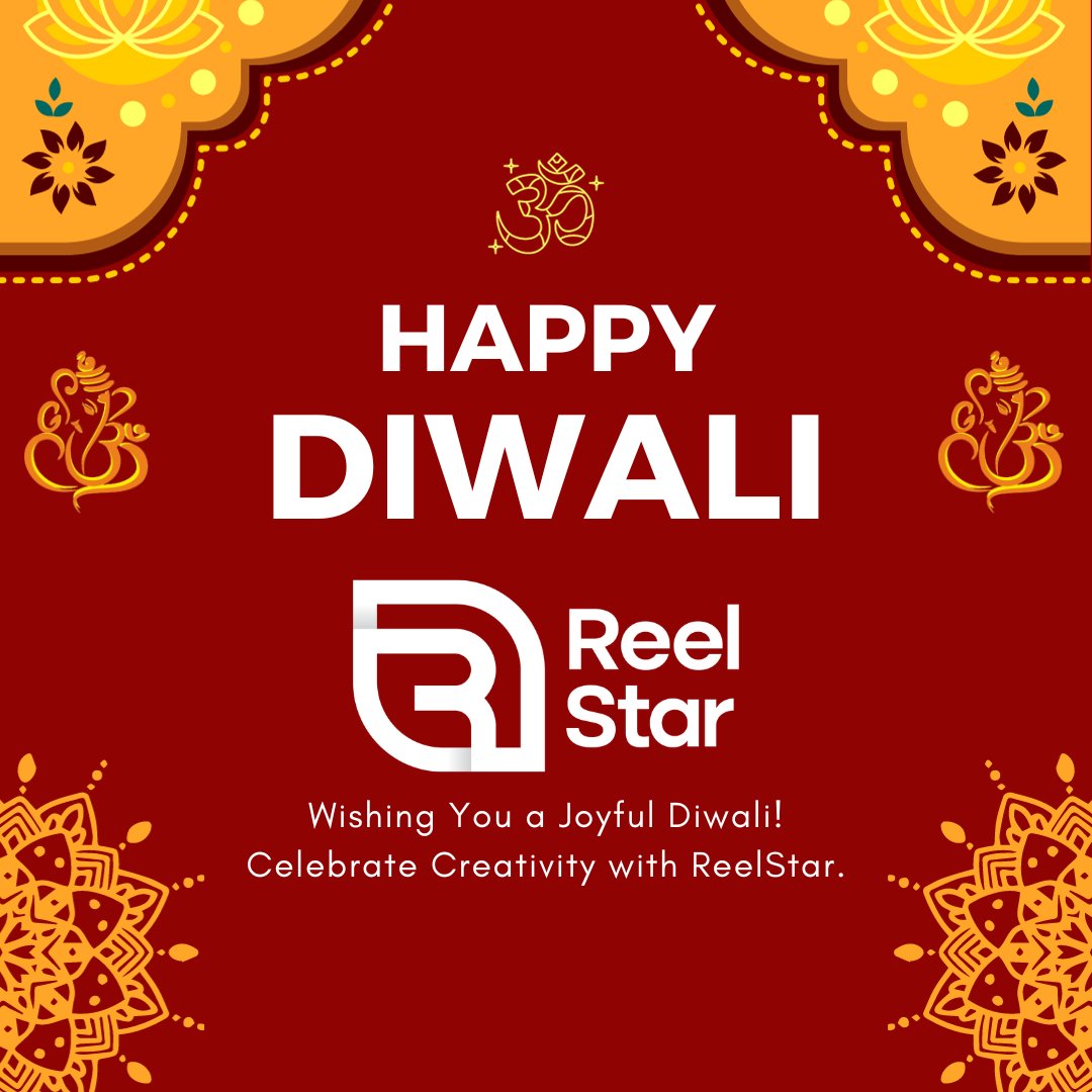 reelstario's tweet photo. Embrace the brilliance of Diwali with ReelStar! May this festival of lights illuminate your creativity, bringing joy, prosperity, and endless inspiration. Wishing our ReelStar family a sparkling Diwali filled with artistic moments. 🪔

#ReelStarDiwali #CreativityIlluminated #FestivalOfLights #Diwali #DiwaliCelebration #diwalivibes #DiwaliLights