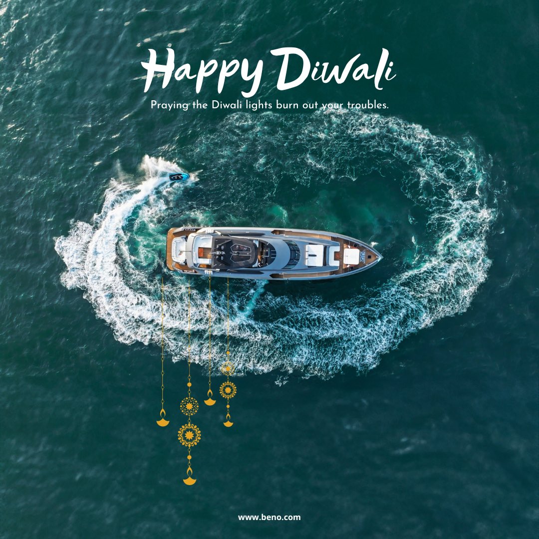 Beno wishes you a Diwali filled with joy, prosperity, and the radiant glow of togetherness. 
🪔✨ 

Beno.com 

#BenoDiwaliCelebration #dubai #yacht #diwali2023 #celebration #beno