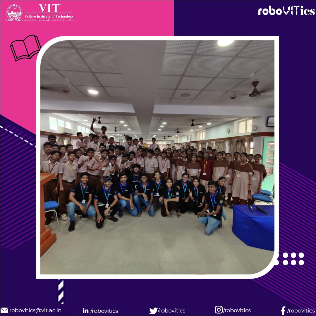 RoboVITics_HQ's tweet photo. On 9th November '23, the Kartavya event took place where the team of RoboVITics visited Shrishti Vidyashram with a goal to empower young minds through the magic of robotics and technology. 

#kartavya #robovitics #robotics #vitvellore #education #stemeducation #youngminds #STEM https://t.co/eiUqFMH0iC