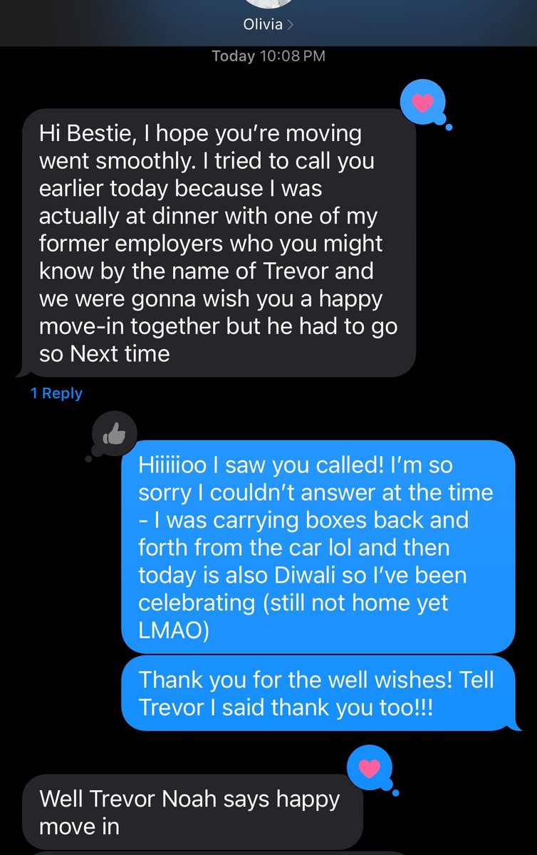 RanjPhoenix's tweet photo. @Trevornoah my friend Olivia just told me I had the chance to hear you wish me a happy move in on the phone today and I was like ARE YOU KIDDING ME? I can’t believe I missed the chance to talk THE TREVOR NOAH now I want to diiiiieeeee 🥲💀 But thank you so much! I love you!!! https://t.co/xQ6762PSCB