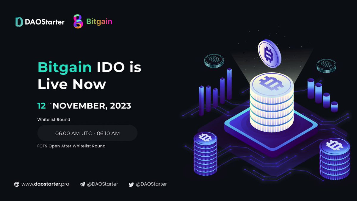 DaoStarter (@daostarter) on Twitter photo 🚀The long-awaited day has finally come! <a href="/BitgainAi1/">Bitgain Ai</a> IDO sale is live now!🌟
👉Purchase here:
daostarter.pro/#/saleDetail?p…
🔰Risk-Free that 100% applicable to this IDO:medium.com/@DAOStarter/da…
🔥🔥🔥If you are ready, please join now!!!
#IDO #Launch #AI 🚀The long-awaited day has finally come! <a href="/BitgainAi1/">Bitgain Ai</a> IDO sale is live now!🌟
👉Purchase here:
daostarter.pro/#/saleDetail?p…
🔰Risk-Free that 100% applicable to this IDO:medium.com/@DAOStarter/da…
🔥🔥🔥If you are ready, please join now!!!
#IDO #Launch #AI