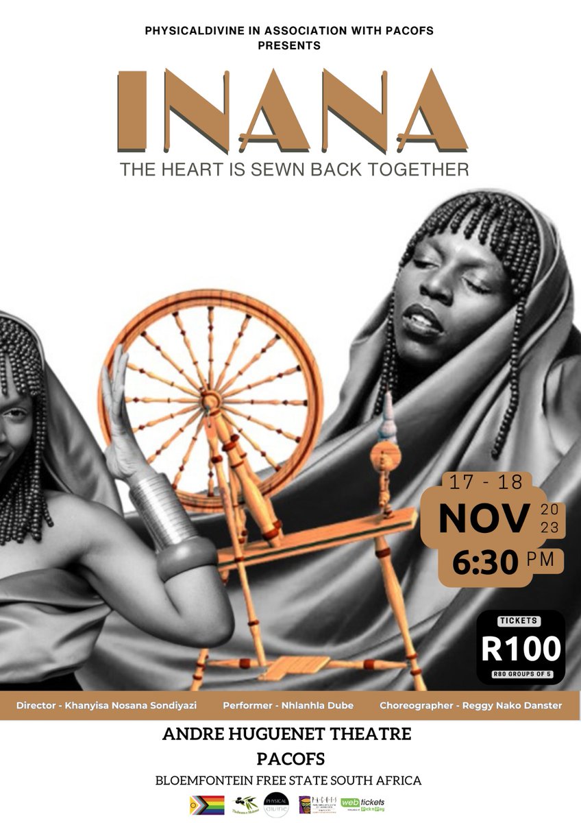 physicaldivine's tweet photo. #INANA - #TheHeartIsSewnBackTogether showing at @PACOFS3 @Pacofs_co_za 17 &amp; 18 November 2023 https://t.co/Rln3qaMm0h