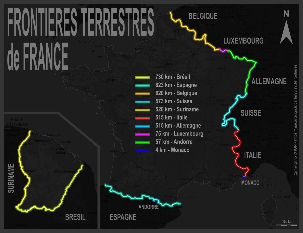 jmviglino's tweet photo. #30DayMapChallenge day 12: South America
🇫🇷 France's largest #landborder is in South America 🇧🇷 #Brazil 🇬🇫 #FrenchGuyana @CTdeGuyane @IGNFrance 
🗺️online map➡️ https://t.co/4yu8y6erhl https://t.co/DnAOldFOqI