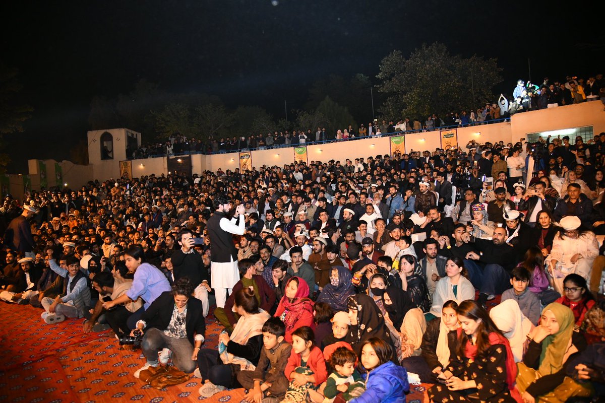 GBCaresofficial's tweet photo. "Harmonizing cultural rhythms under the starlit skies of Gilgit-Baltistan at the Lok Virsa Musical Night, an enchanting collaboration between GB Tourism Department and G Gilgit Baltistan Cares,GB Cares . 

#GBMelodies #CulturalHarmony #LokVirsa https://t.co/SNRiLoDNJf